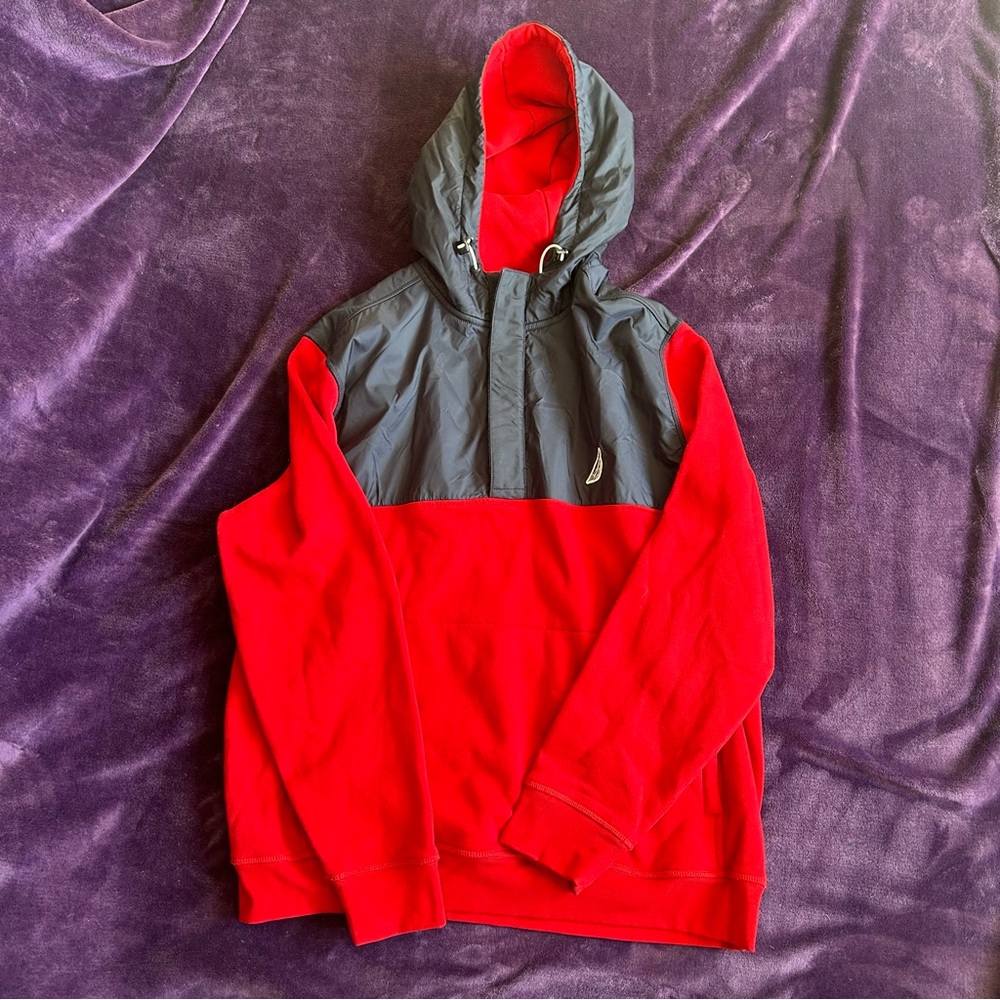 Nautica Red and Gray Men's Sweater
